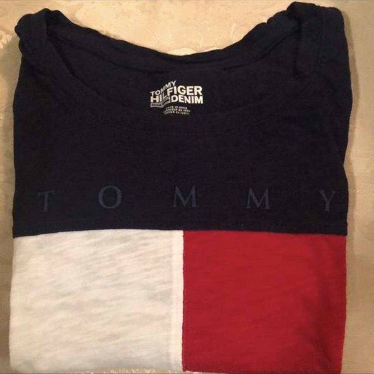 Tommy Hilfiger Tee - worn once - fits XS #tommy... - Depop