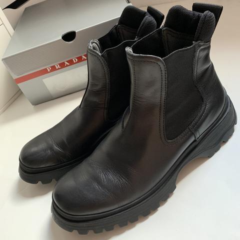 Prada lug sole outlet ankle boots