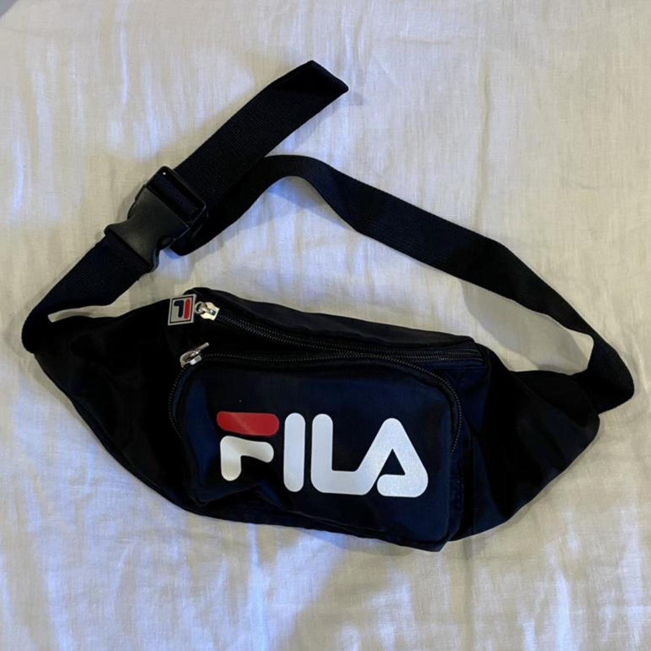 FILA fanny pack/belt bag ️🤍 ️ Black with red and... - Depop