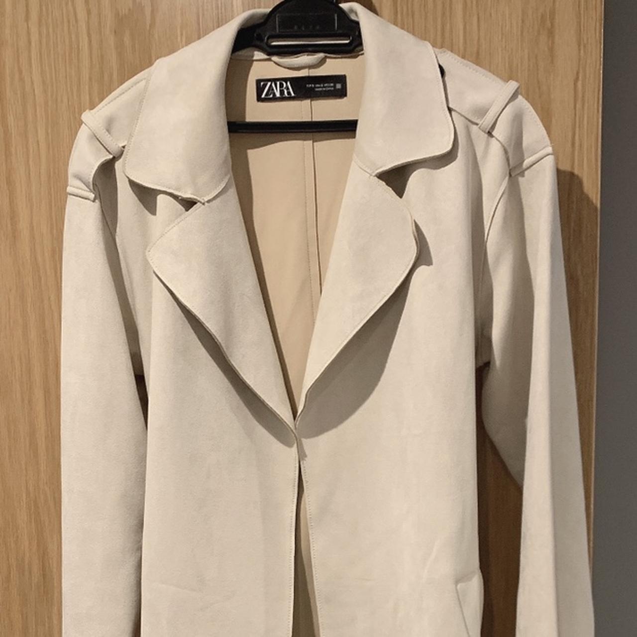 Zara Faux suede trench coat 🌟 brand new unworn Depop