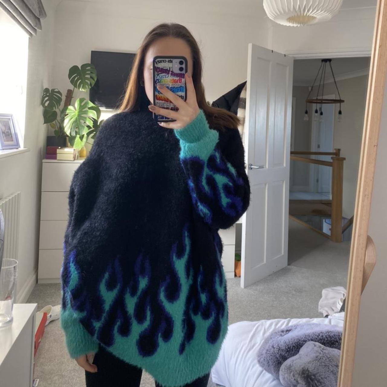 blue flame sweater adika