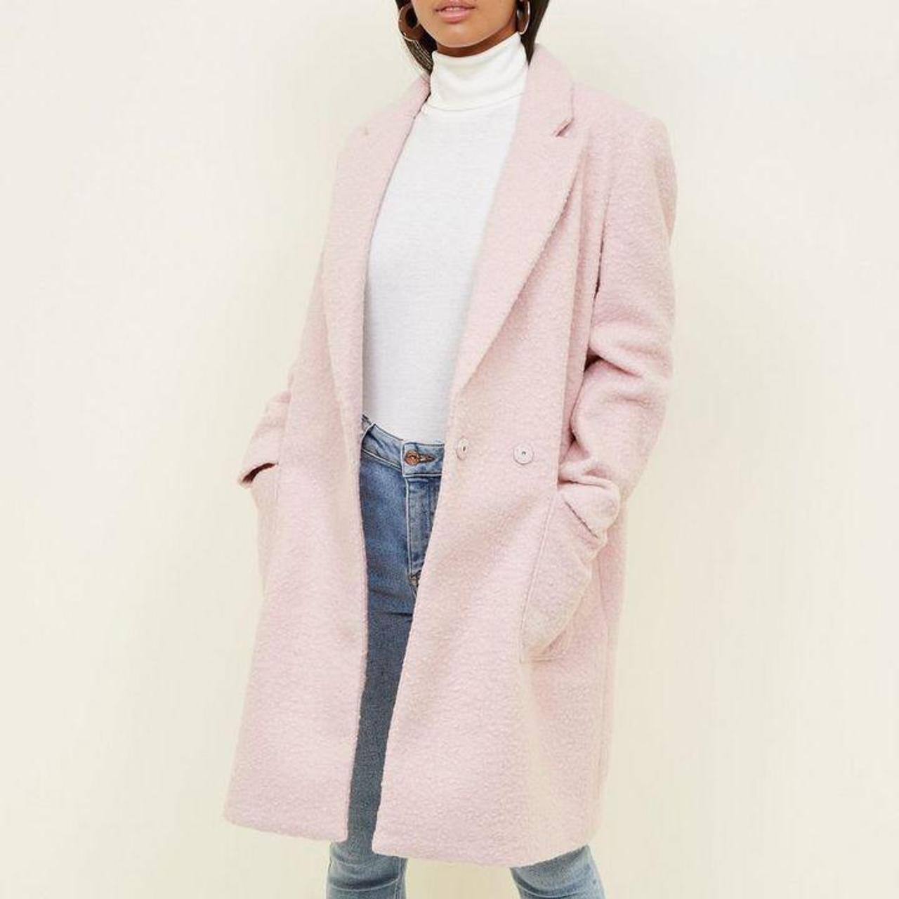 next pink boucle coat