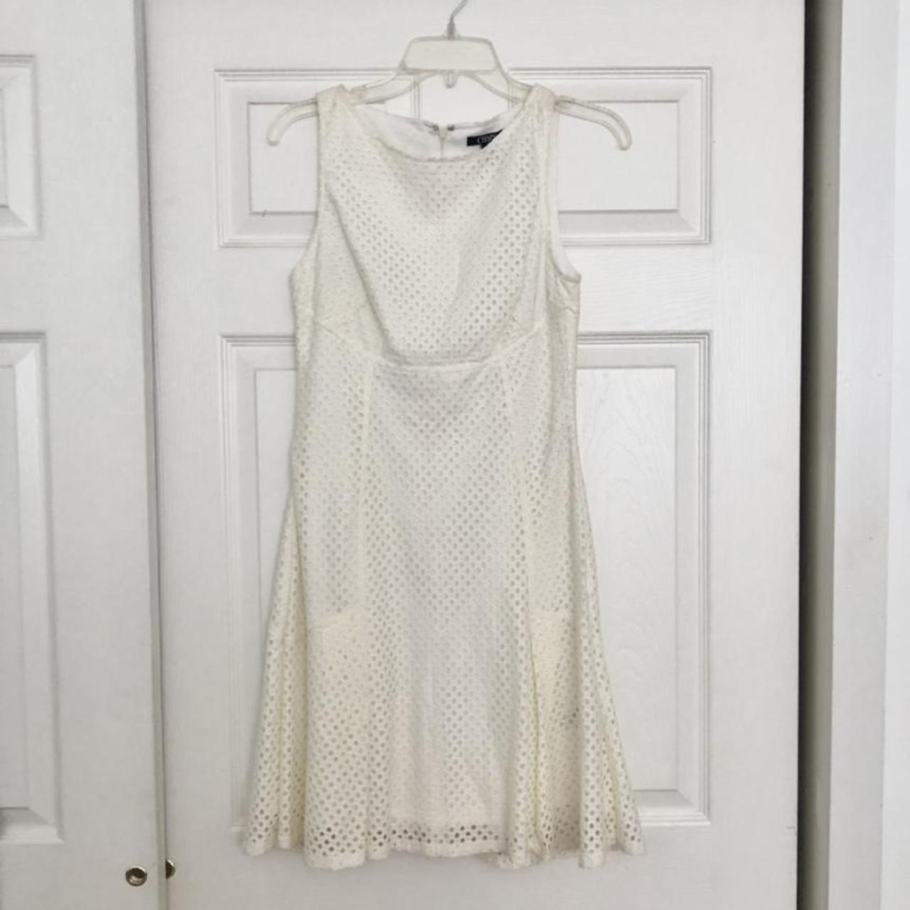 Chaps Women's White Dress | Depop