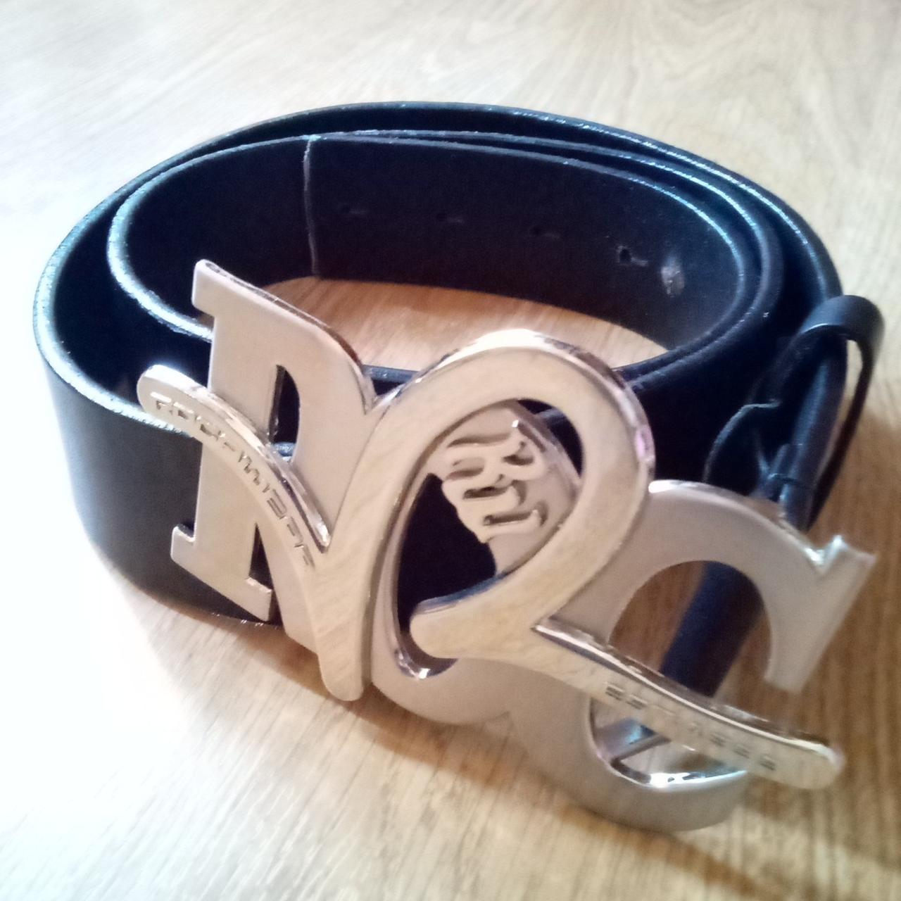 Rocawear 90s genuine leather black logo belt, Size...