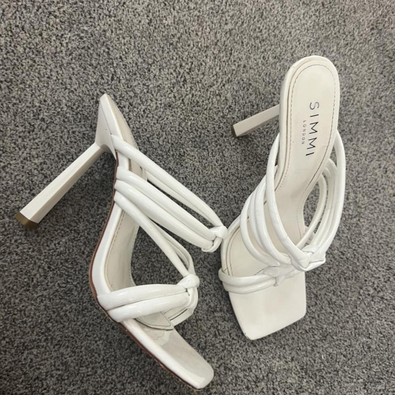 White mule style heels - Depop