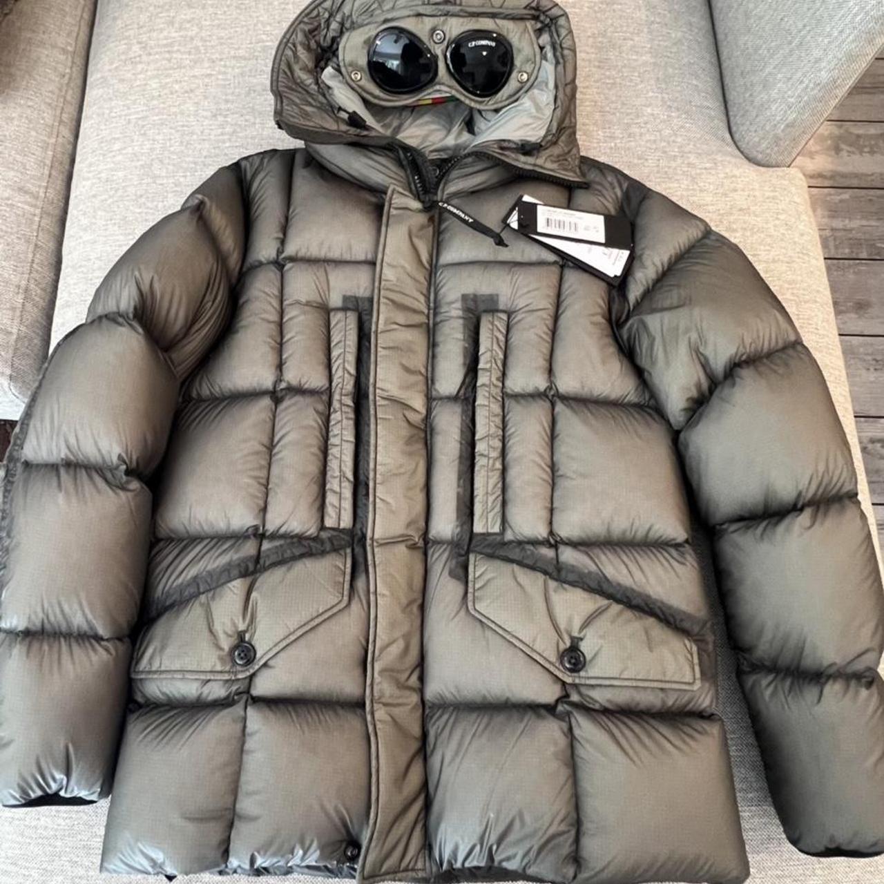 cp company jacket puffer blue