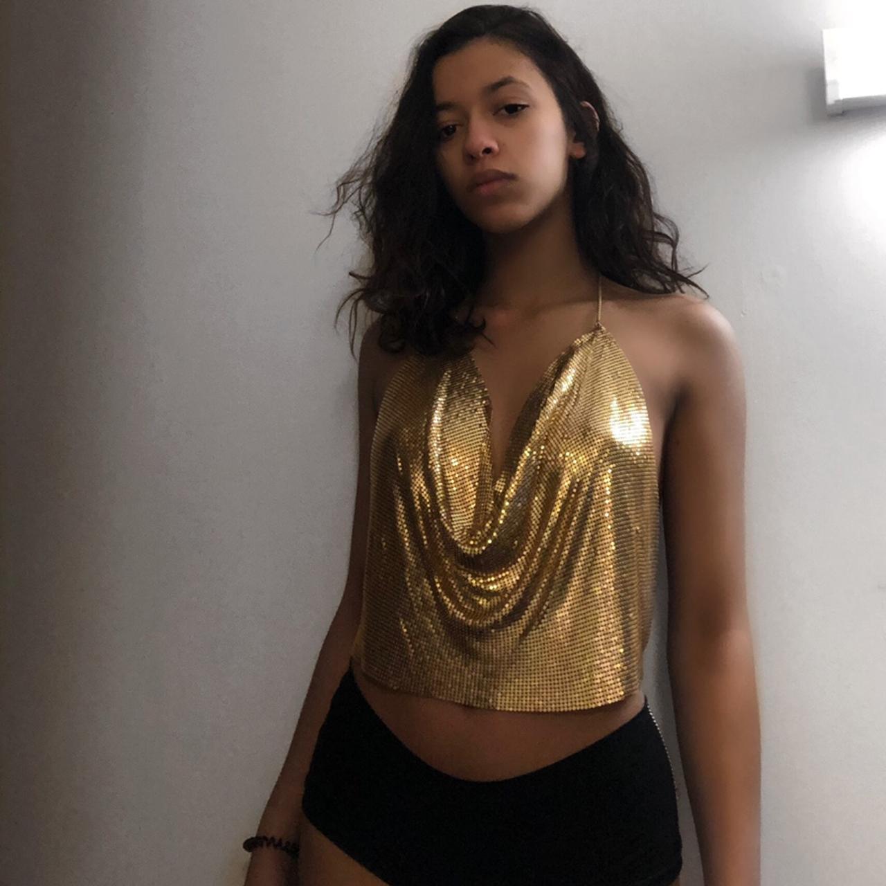 Backless Gold Chainmail Top