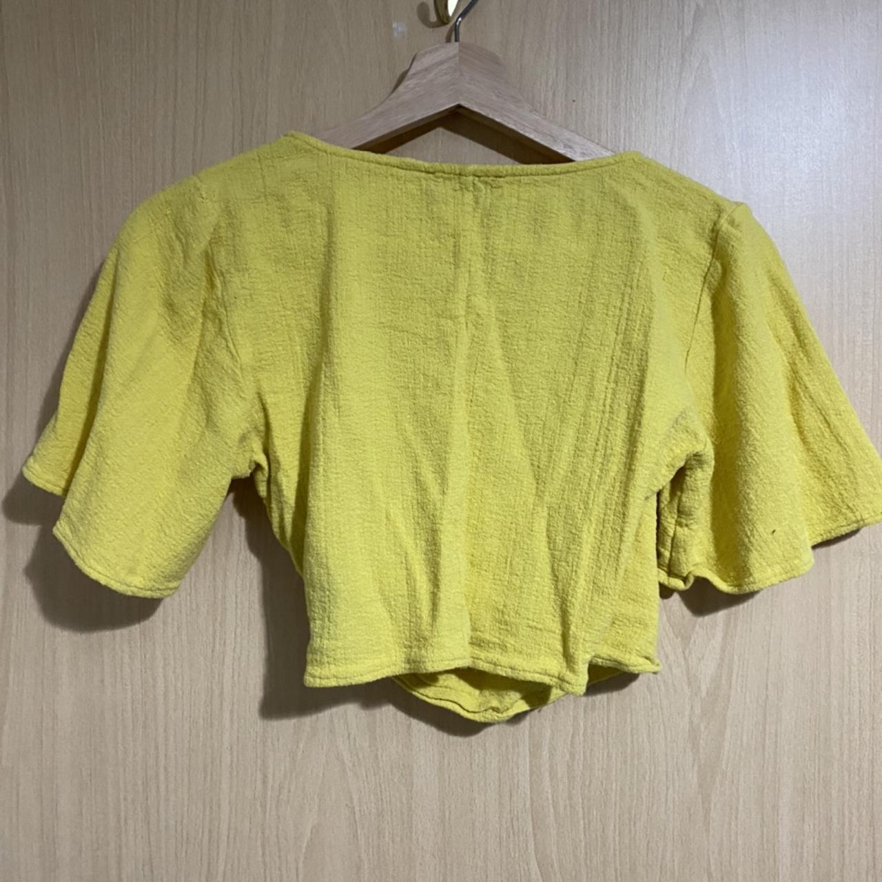 Zara yellow crop wrap top. Size XS 68. Worn once... Depop