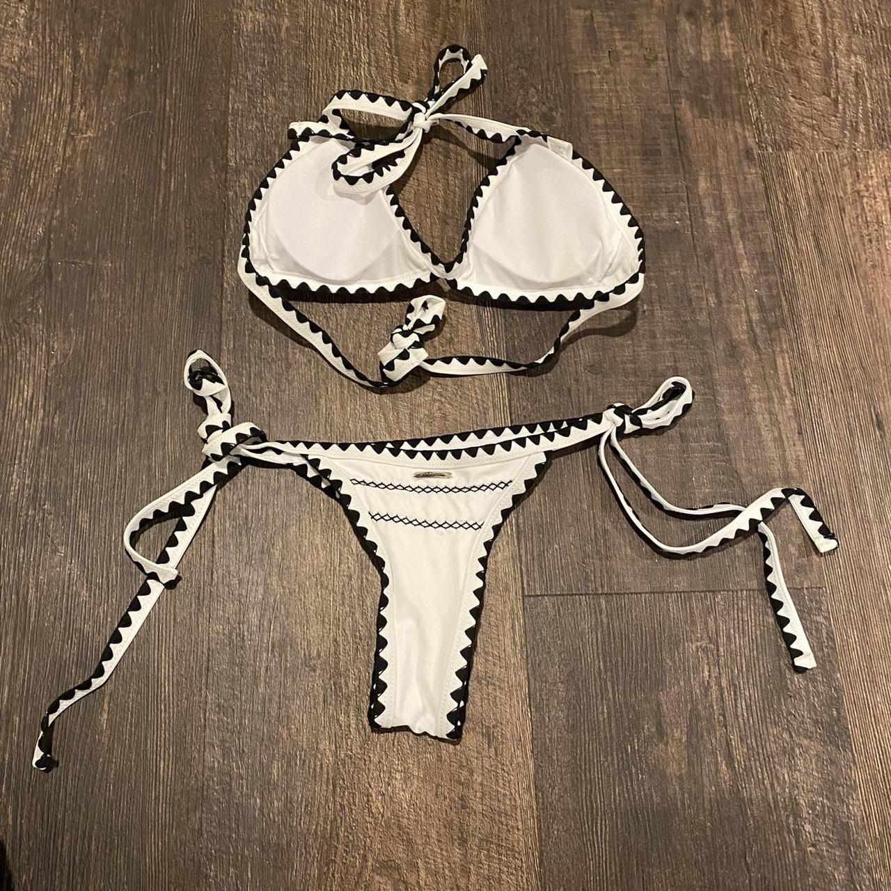 Black And White Patterned Bathing Suit Depop