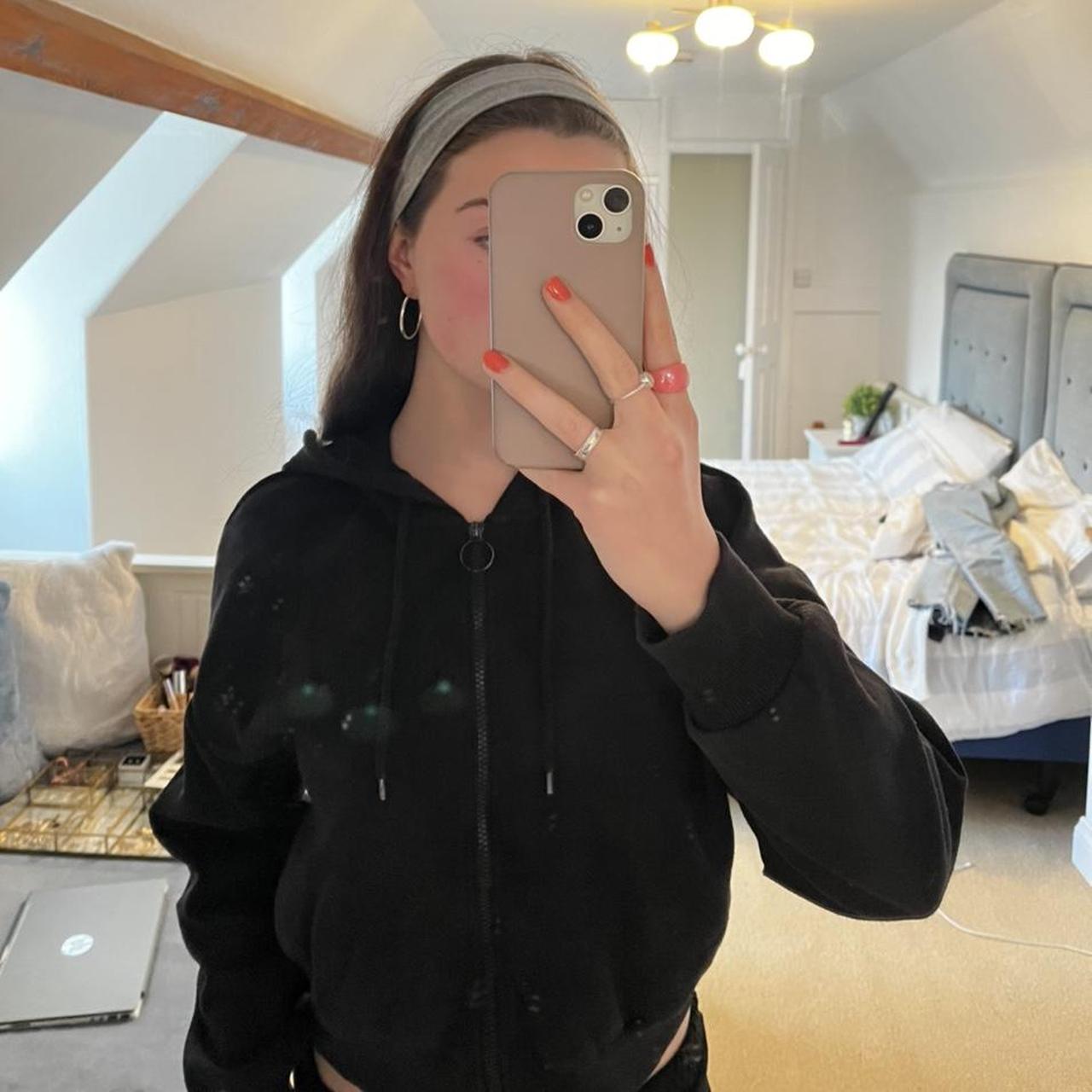 Plain Black Zip Up Hoodie So Comfy Would S M Can Be - Depop