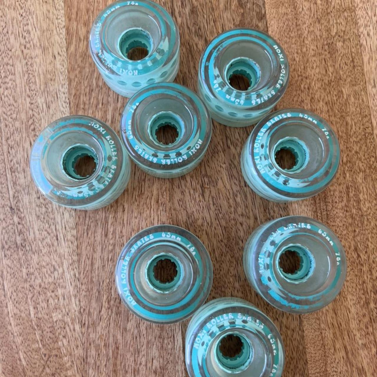 Moxi Gummy Wheels in Floss. Full set of 8. Light use. - Depop