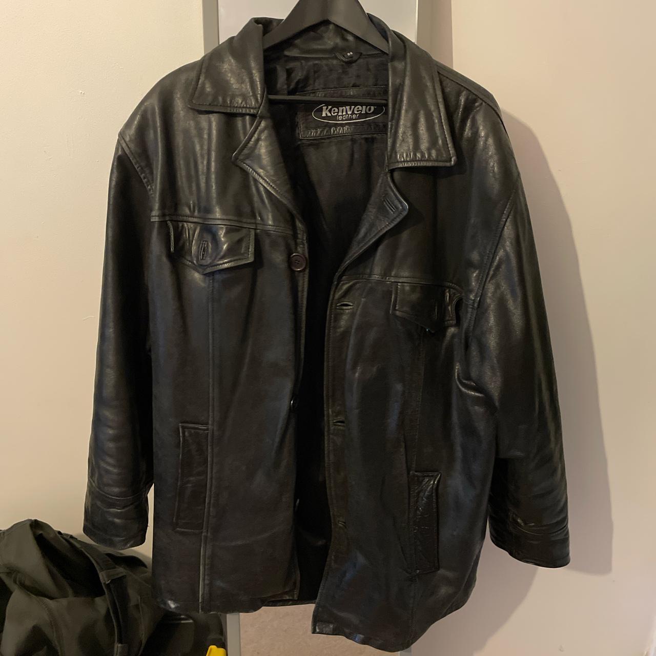 Kenvelo Leather jacket Size: XL Sleeve Length: 24... - Depop