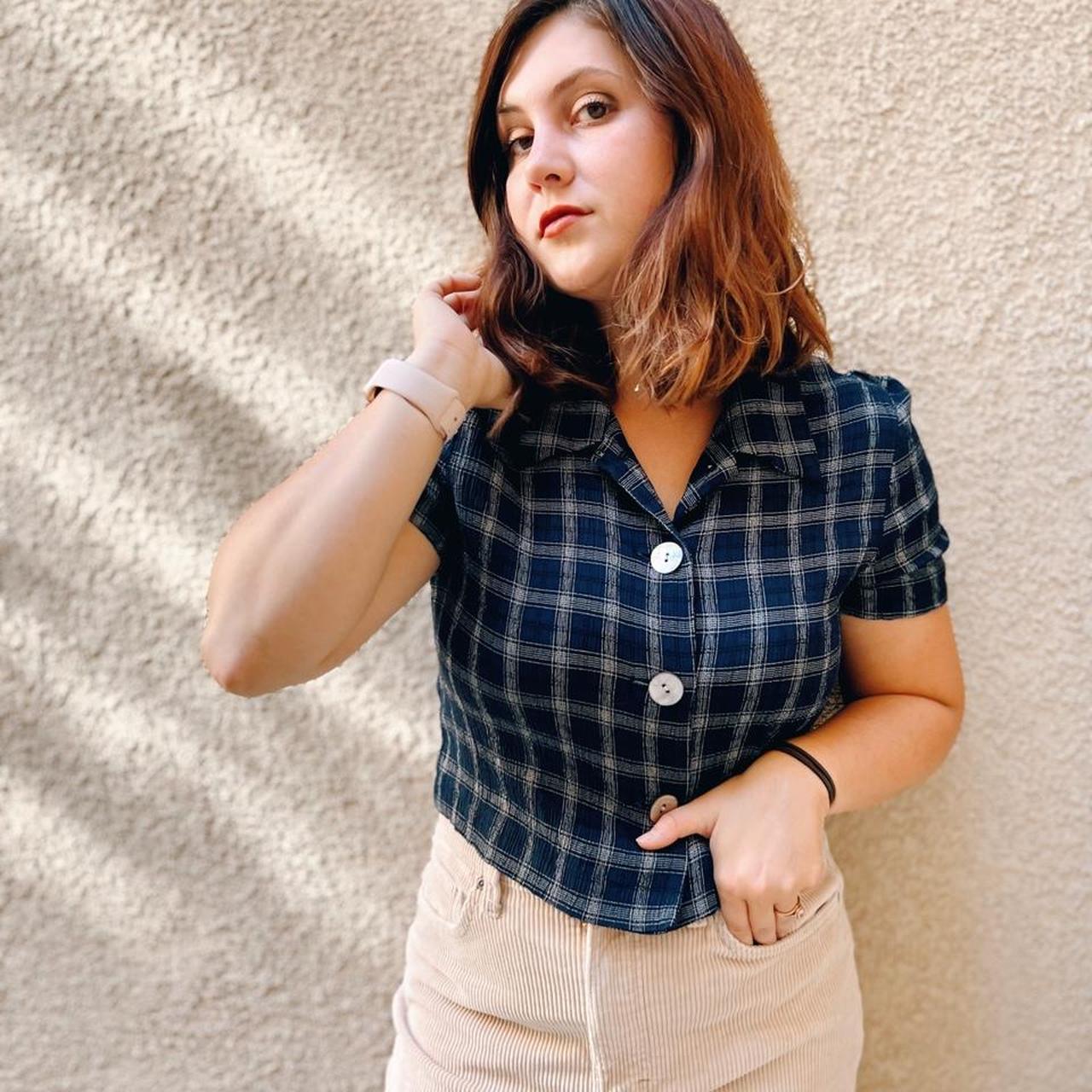 Jessica Howard Women's Navy and White Blouse (2)