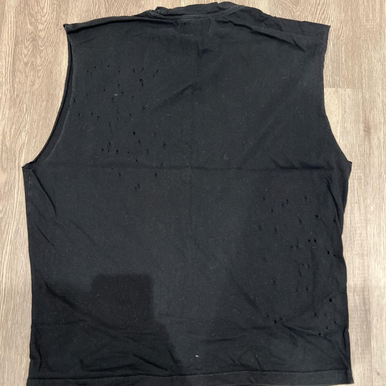 JKA attire black ripped vest, Size large - Depop