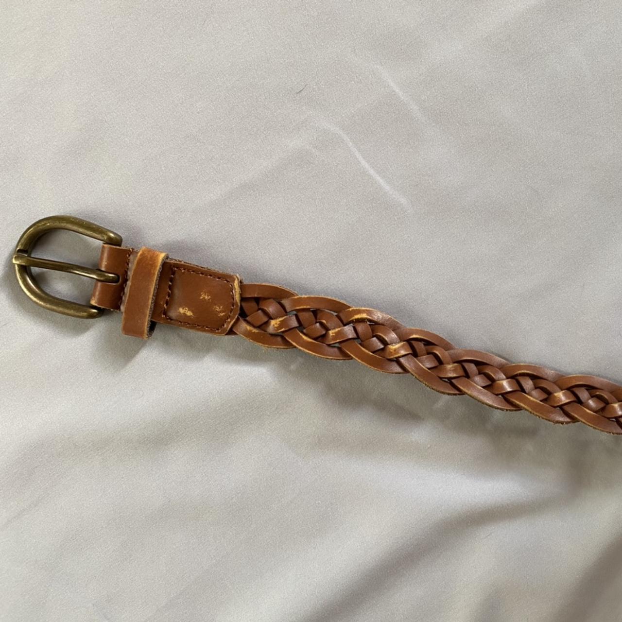 Hollister leather braided belt Light brown Some... Depop