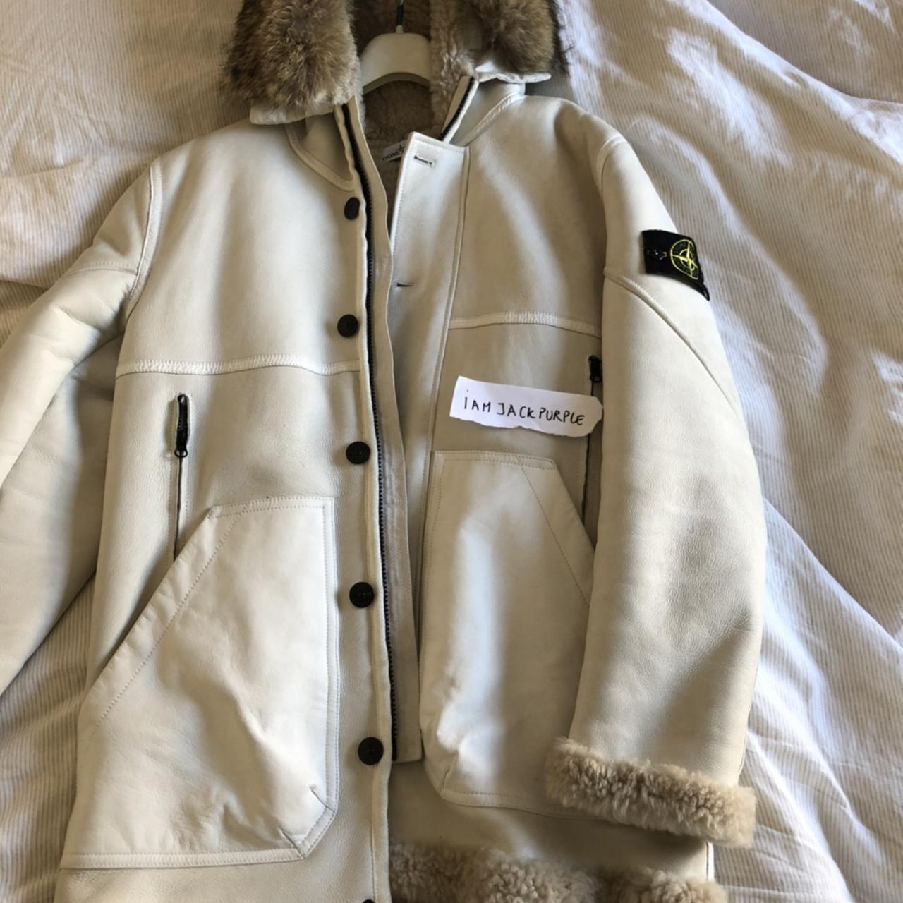 Stone island hand hot sale painted sheepskin