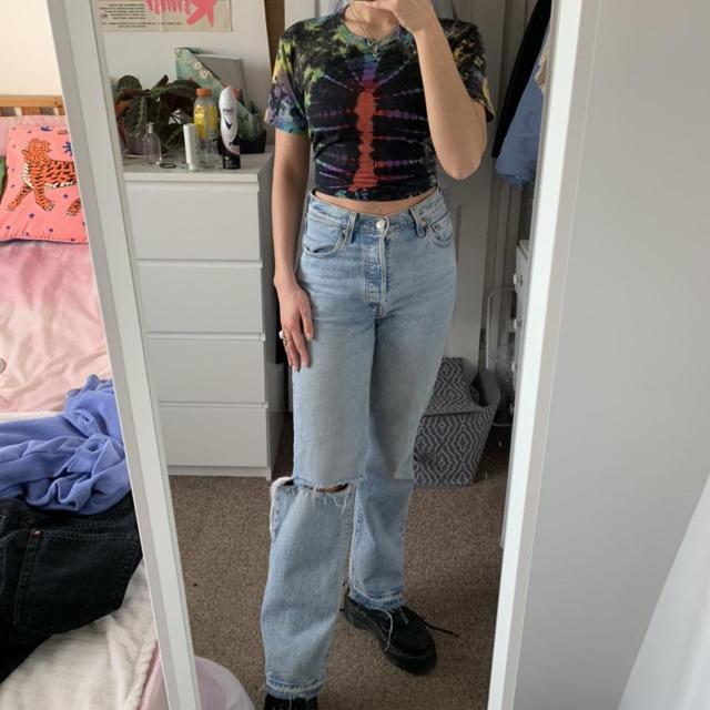 Levis 501 with custom knee slit size 26/32. These - Depop