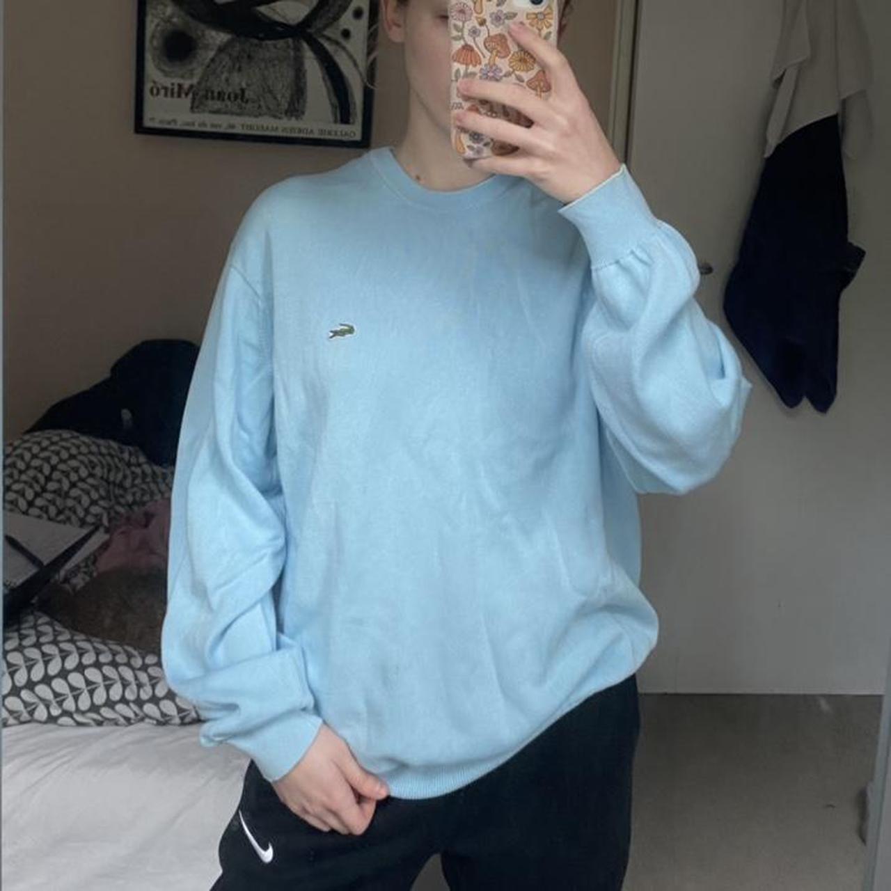 light baby blue lacoste jumper / sweatshirt. tag... Depop