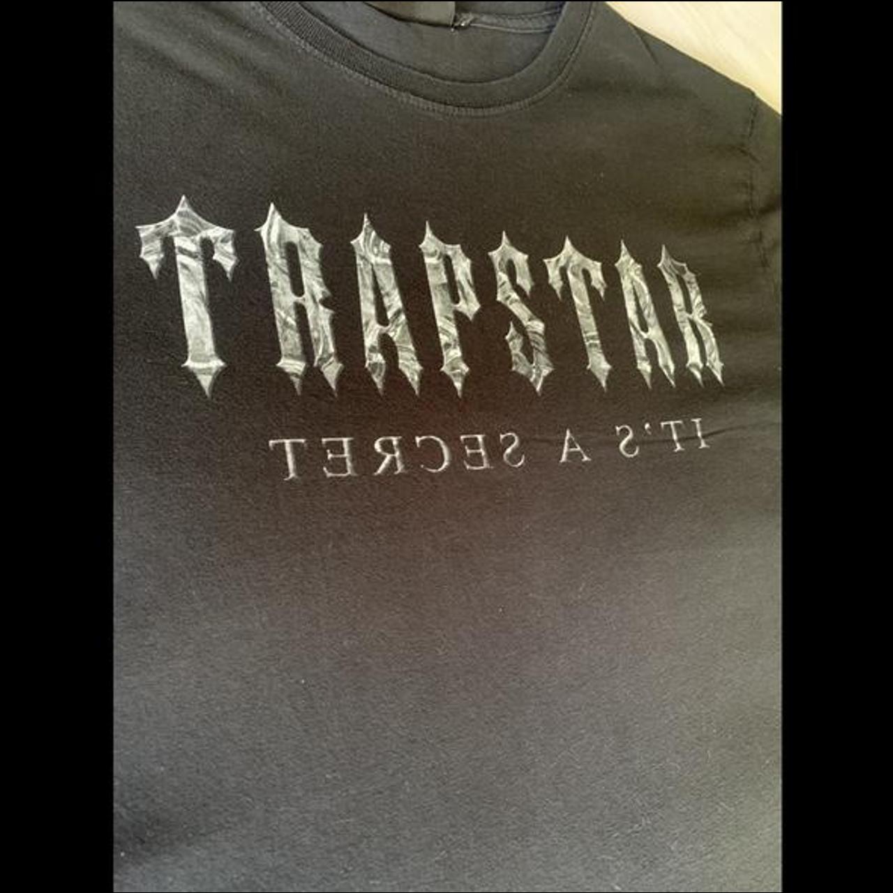 Trapstar black/silver tshirt Prefect condition... - Depop