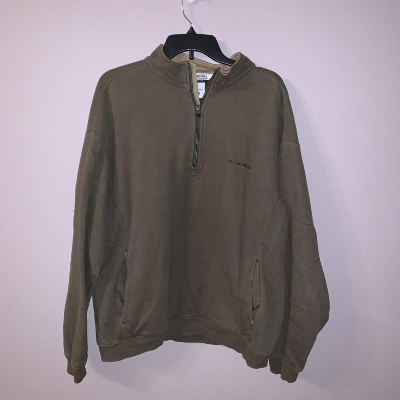 Columbia men’s quarters that pull over olive green... - Depop