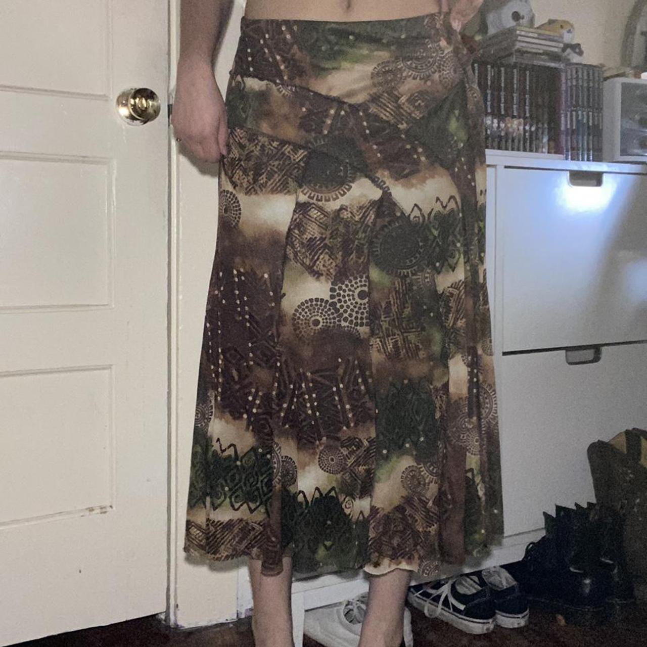 Women's Green and Brown Skirt