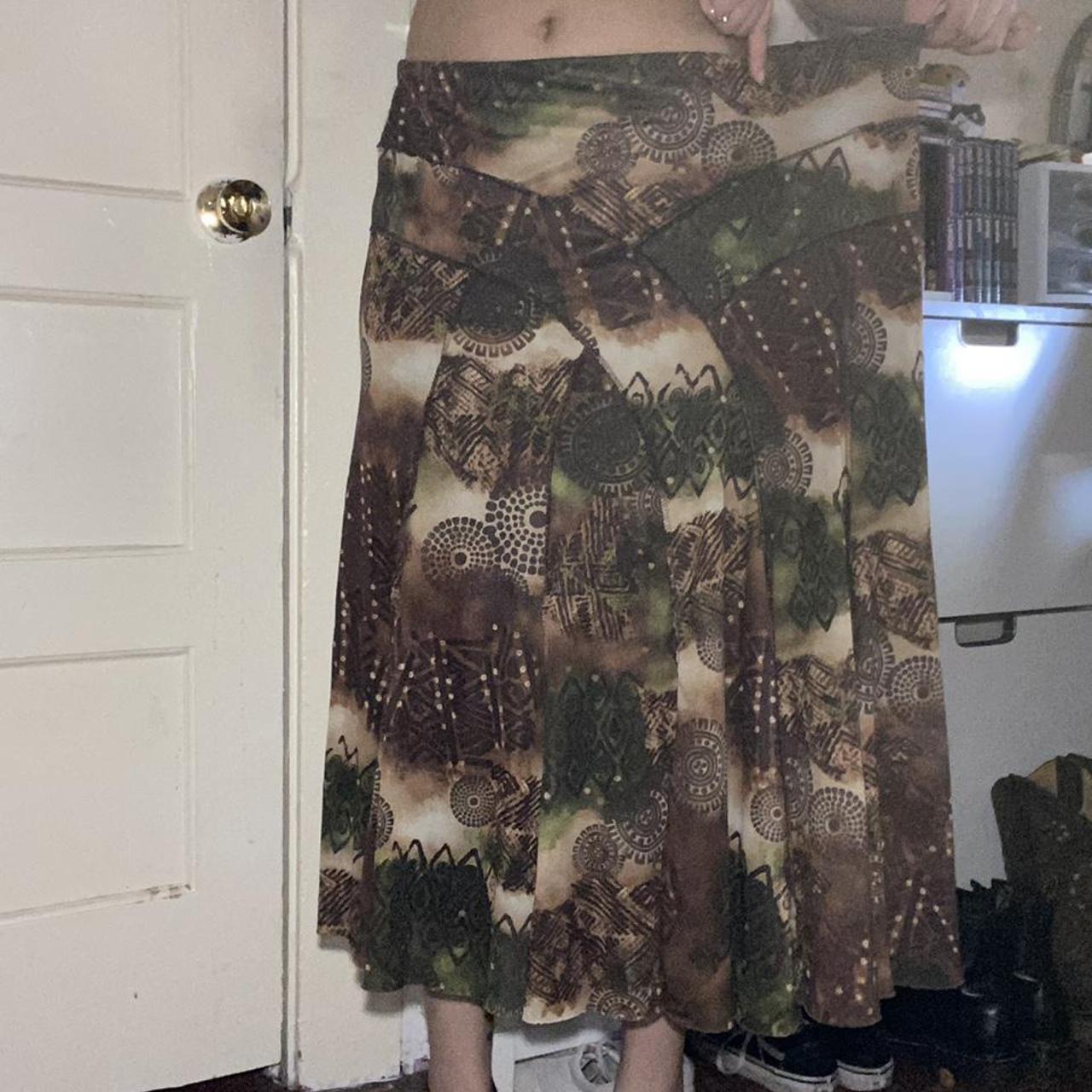 Women's Green and Brown Skirt (3)