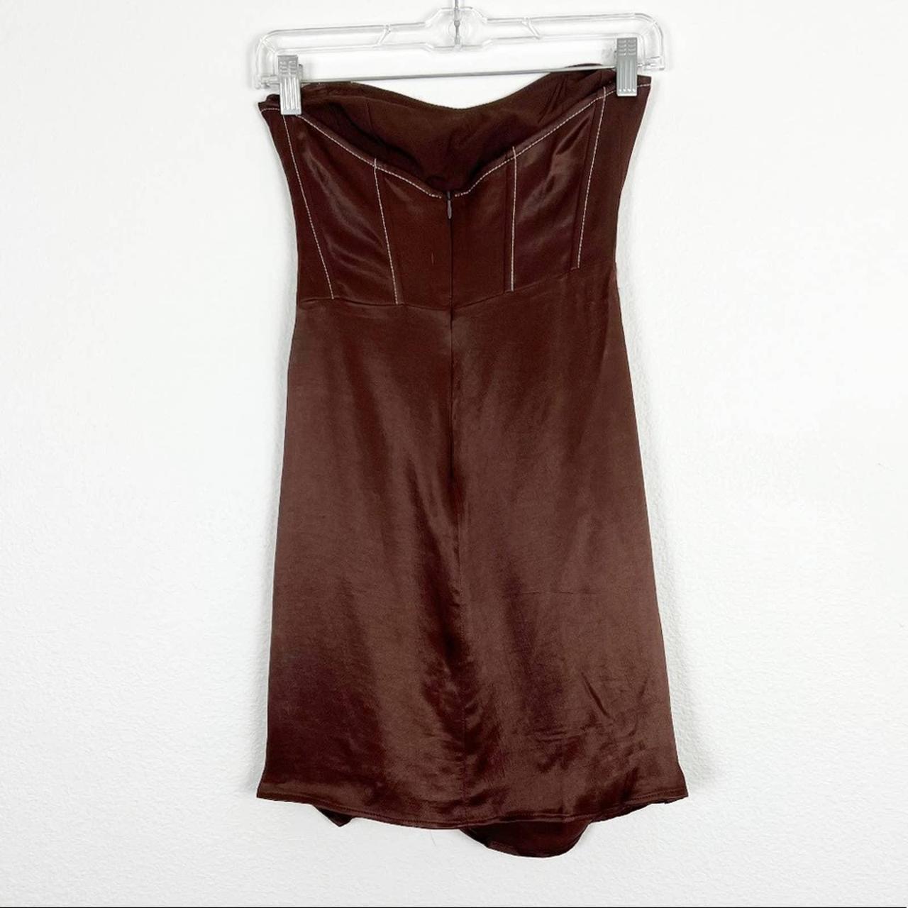 Zara draped corset top stitch strapless mini dress.... - Depop
