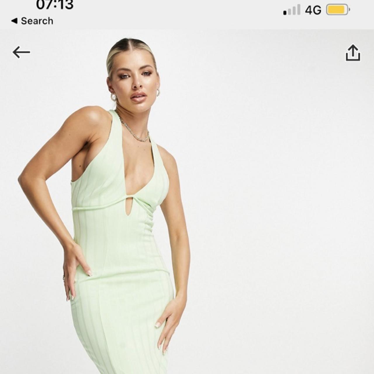 ASOS DESIGN rib under bust seam halter neck