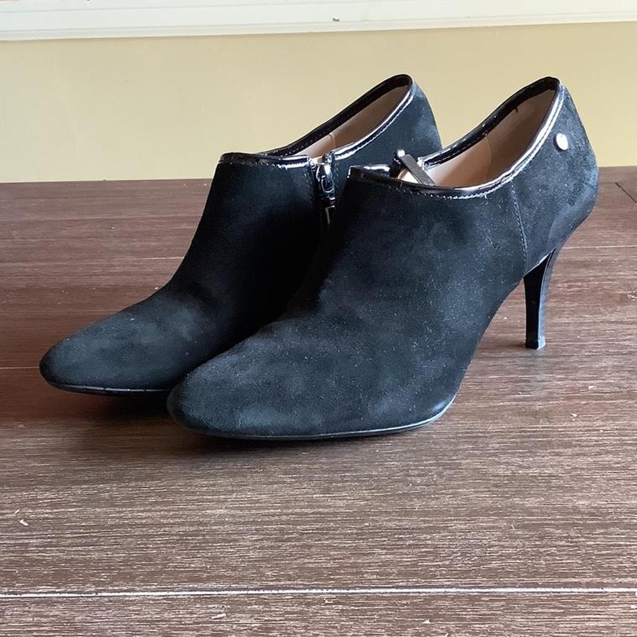 Black Suede Calvin Klein Jenny Bootie Size... - Depop