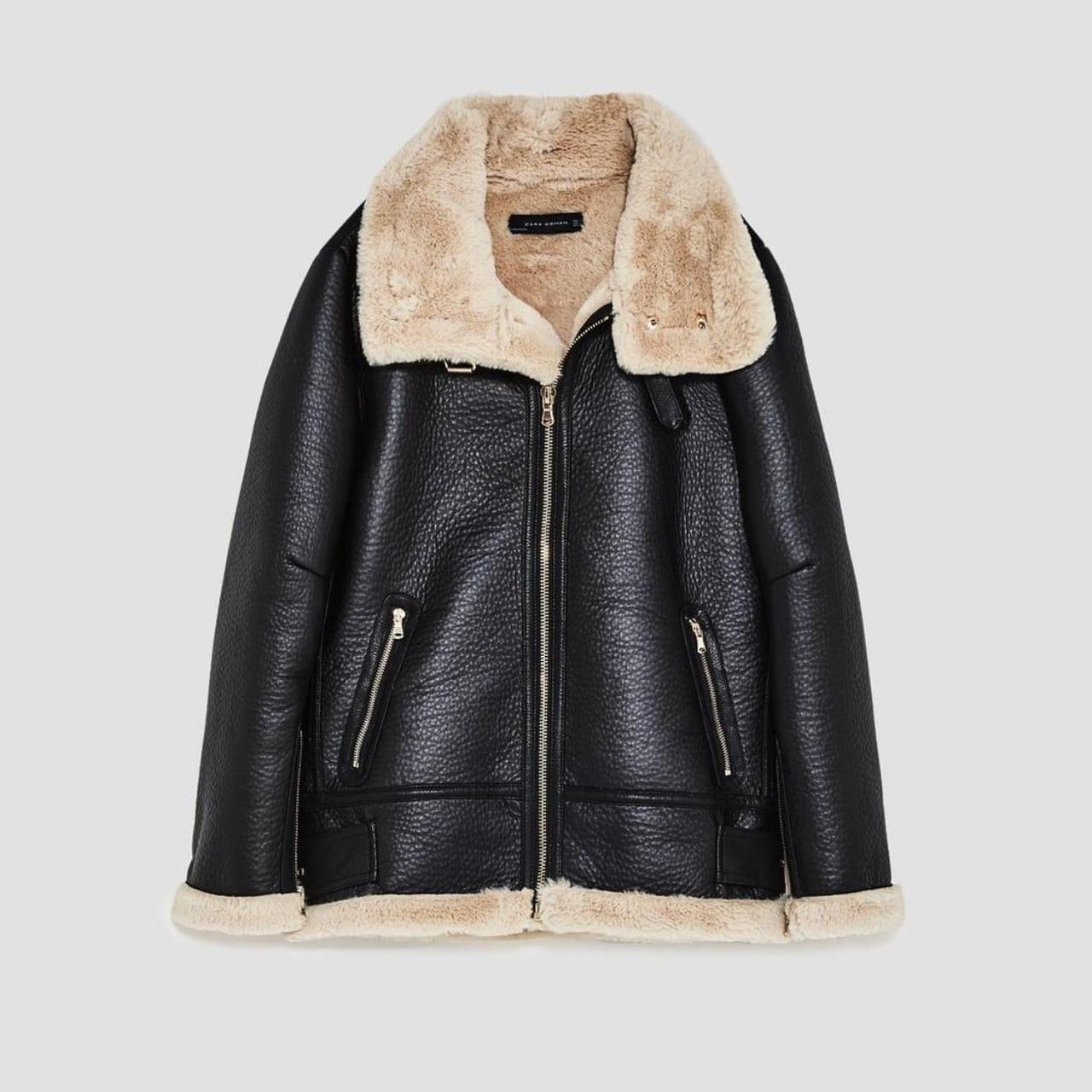 black and cream aviator jacket