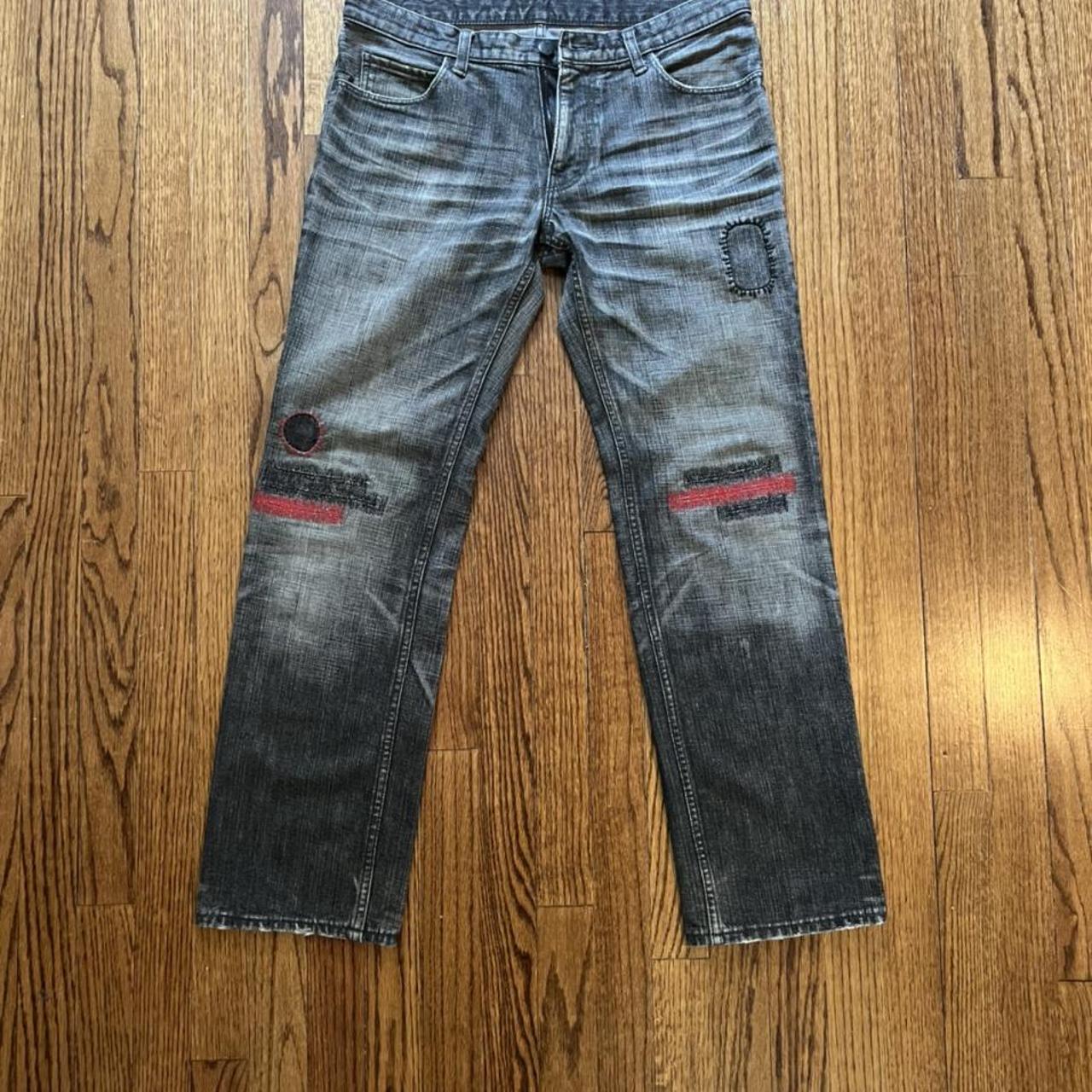 Number (N)ine Men's Black and Red Jeans | Depop