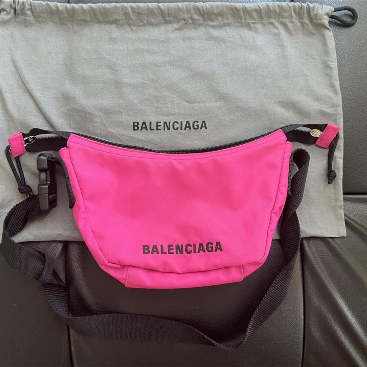 Balenciaga Wheel Sling Bag in Fluo Pink & Black