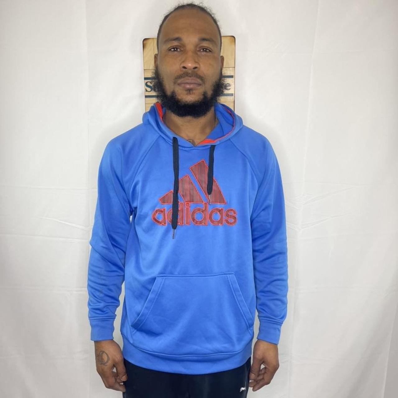 Blue adidas hoodie Measurements (W 2328L) Any... Depop