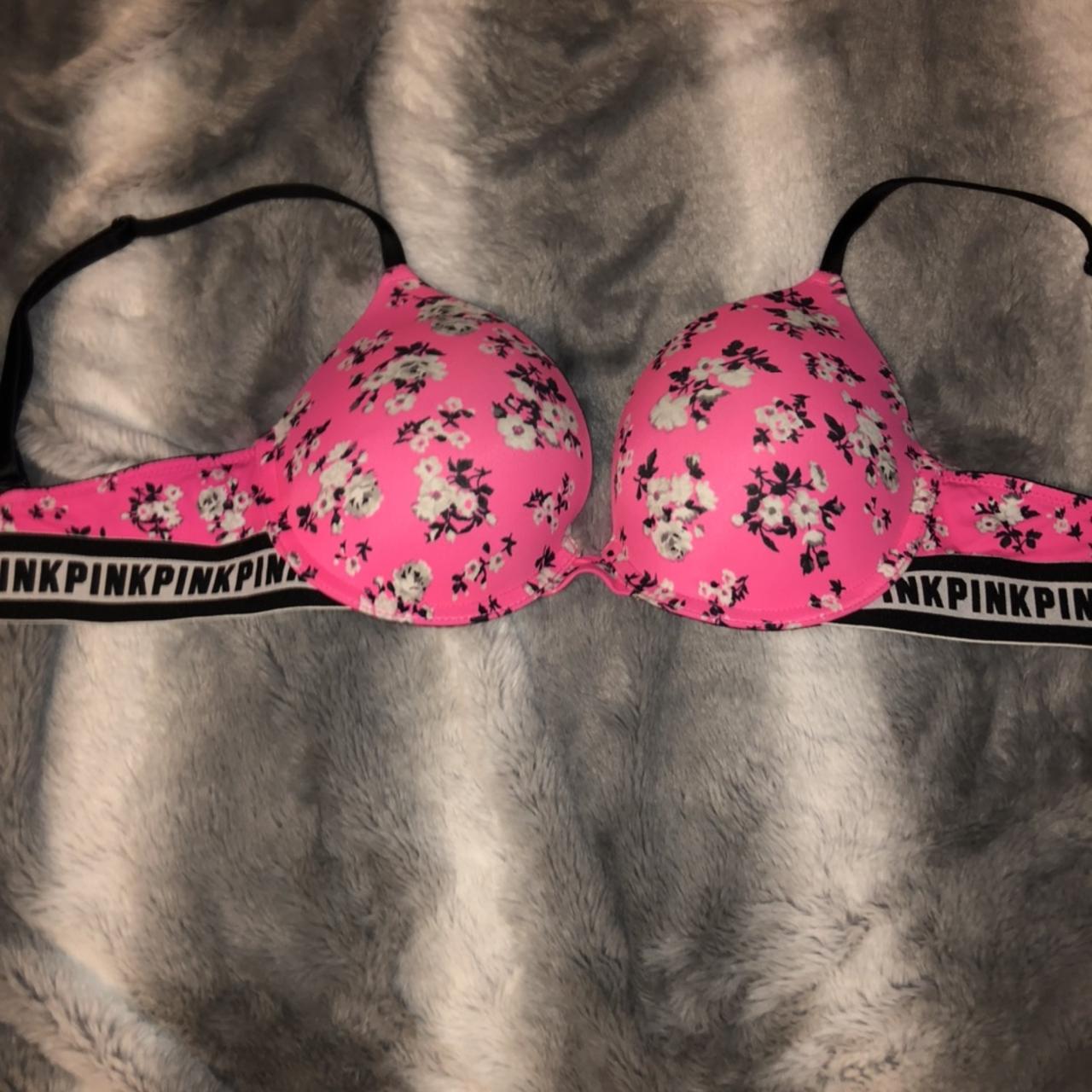 32C Pink wireless push up bra Lightly worn, in good - Depop