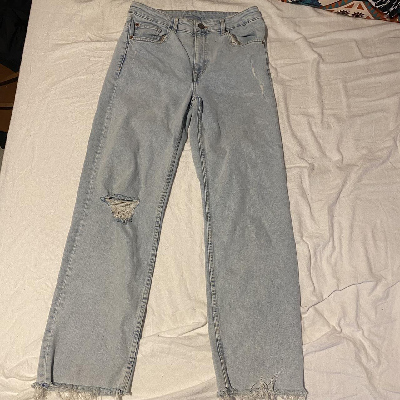 vintage pale blue, slightly ripped jeans from H&M,... - Depop