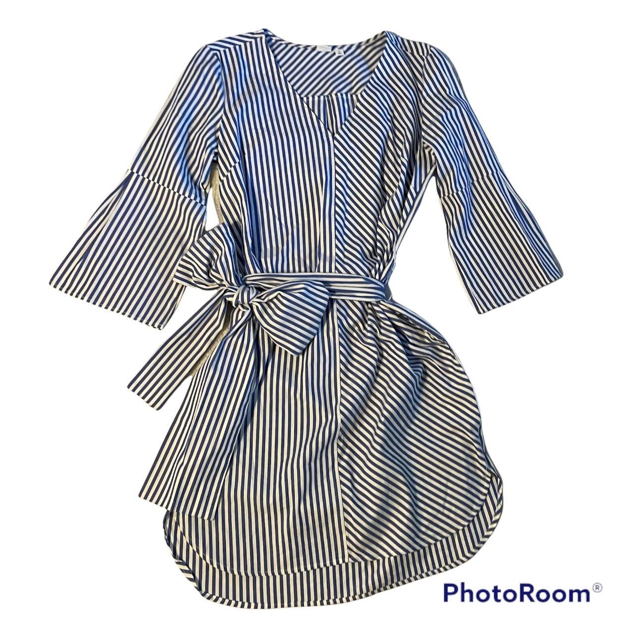 gap blue and white striped dress