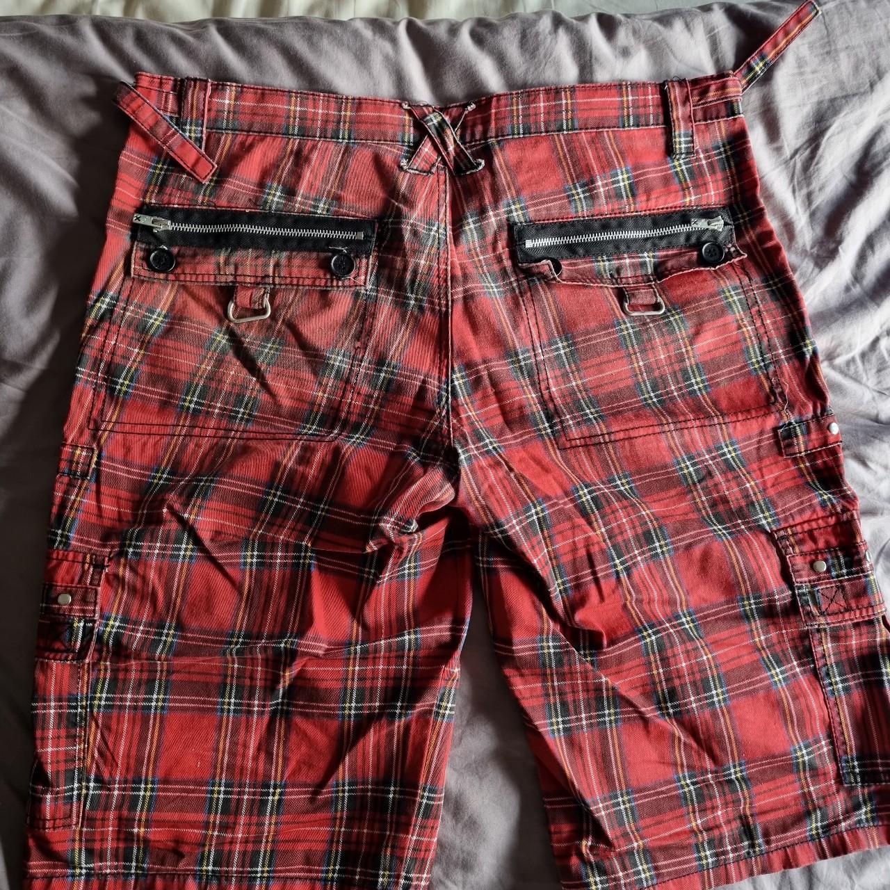 Tripp NYC punk goth tartan bondage shorts, size 34