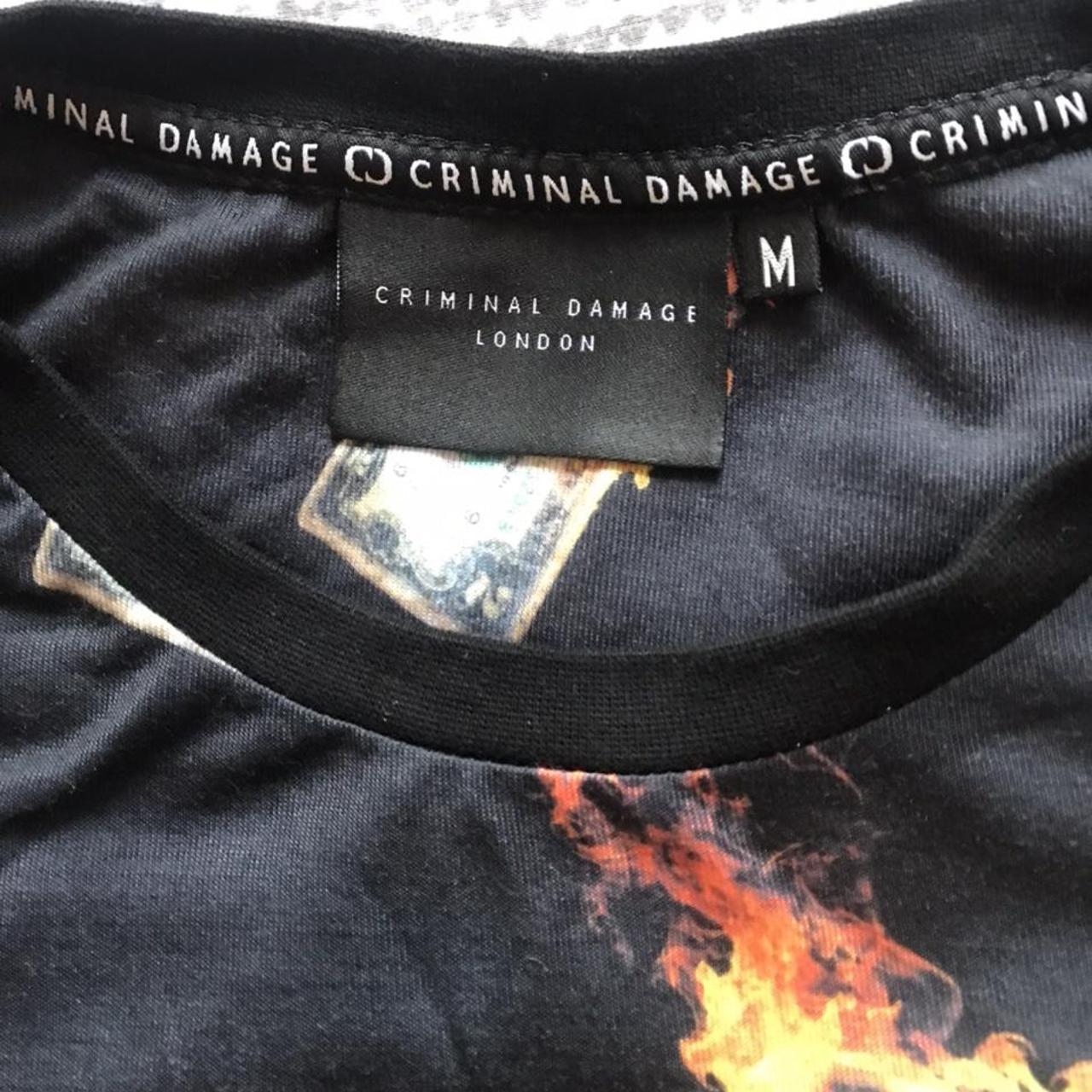 Criminal Damage Flaming Dollar Bill T-Shirt **FREE... - Depop