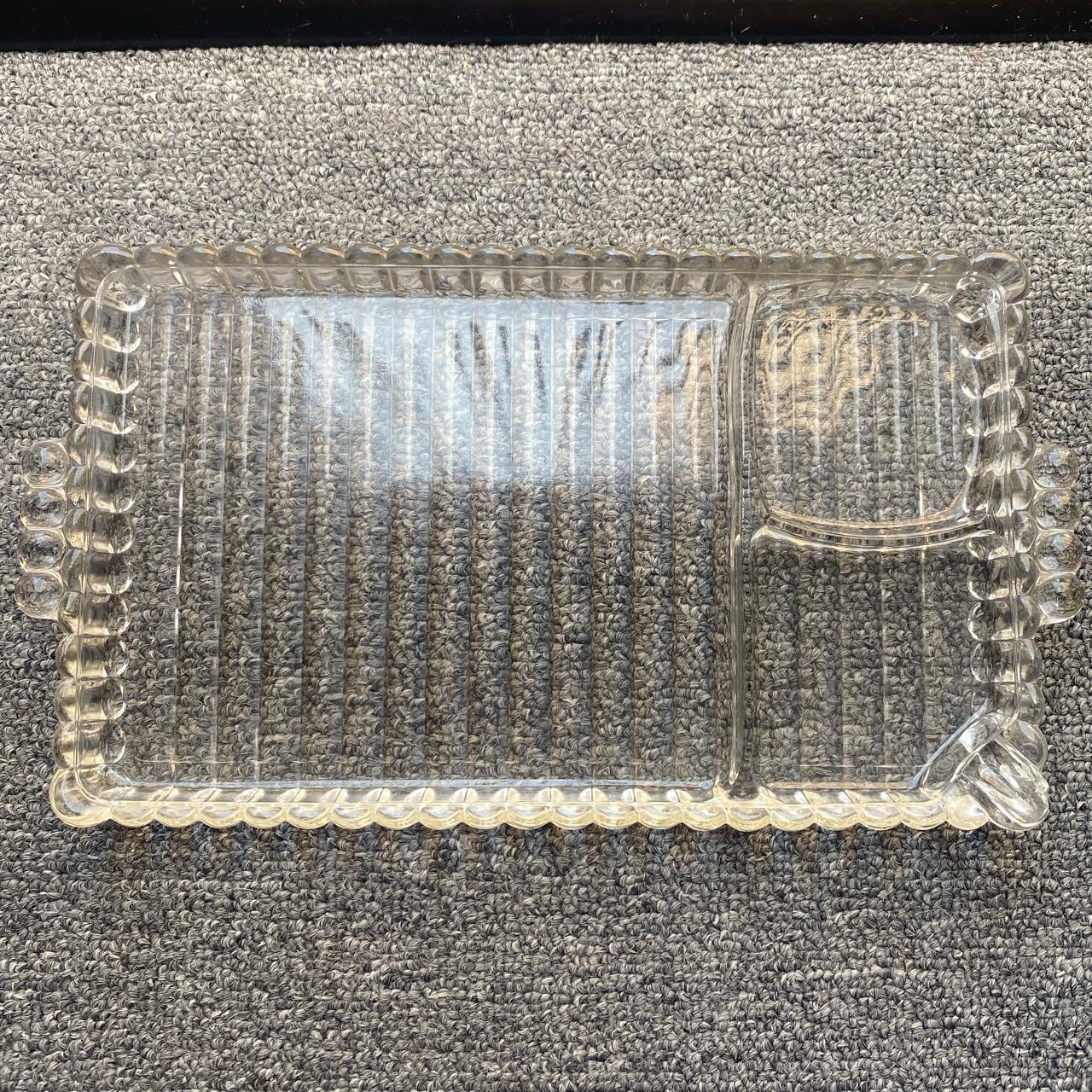 Vintage 1960s Magnesium Crystal Glass Serving Tray Depop
