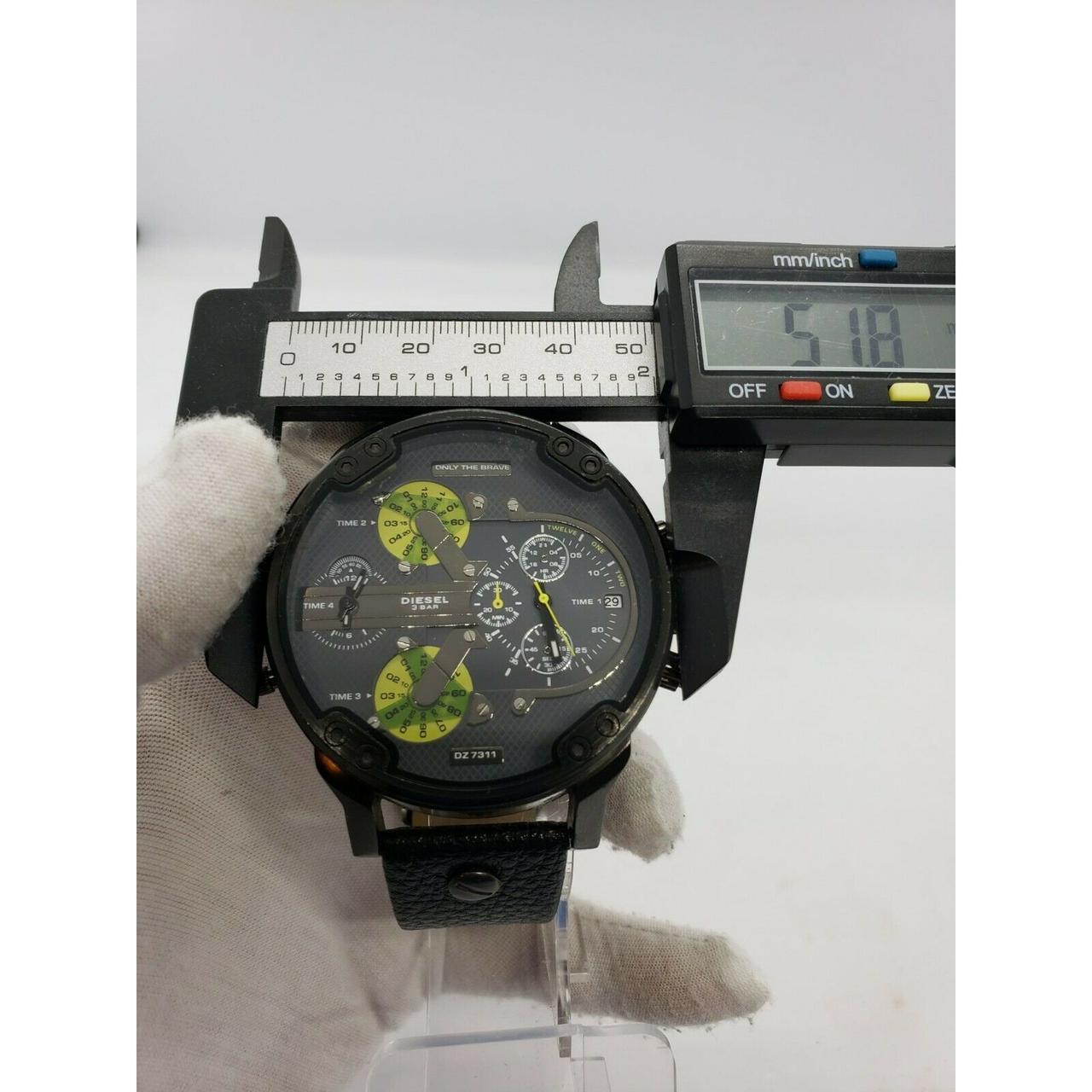 Diesel DZ7311 Mr Daddy Black Dial Black Leather Band | Depop