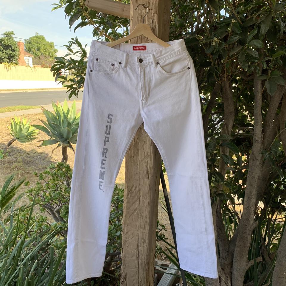 supreme x levis denim jeans from their ss17... - Depop