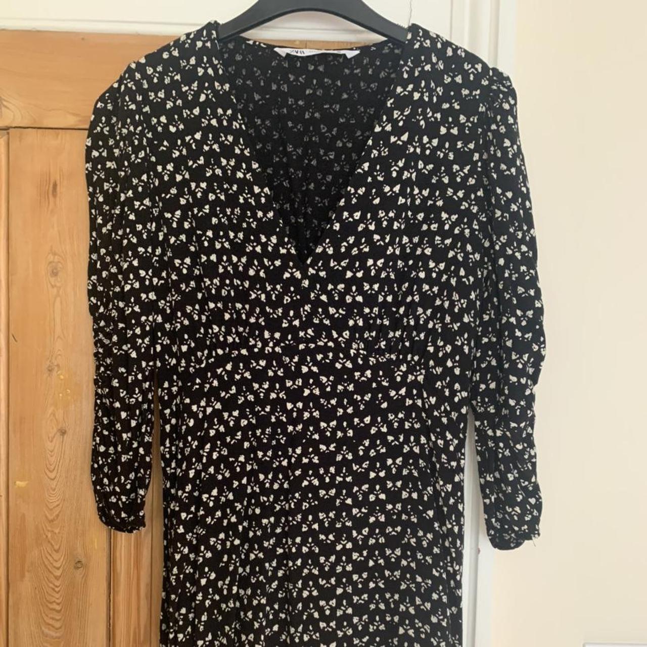 ZARA monochrome printed mini dress Size Medium - M... - Depop