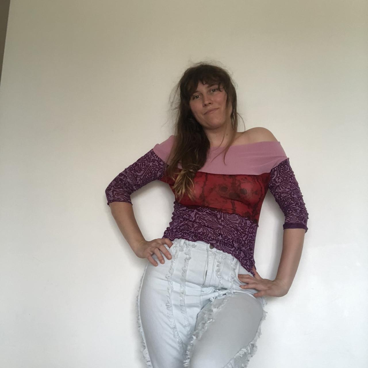 Cute stretchy transparent overlocker lettuce hem... Depop