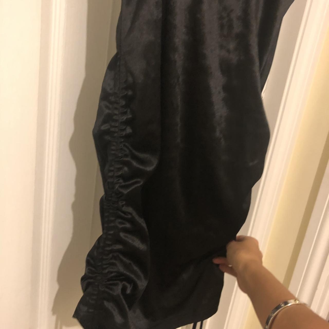 Black satin dress Draw string sides to tie. Size... - Depop