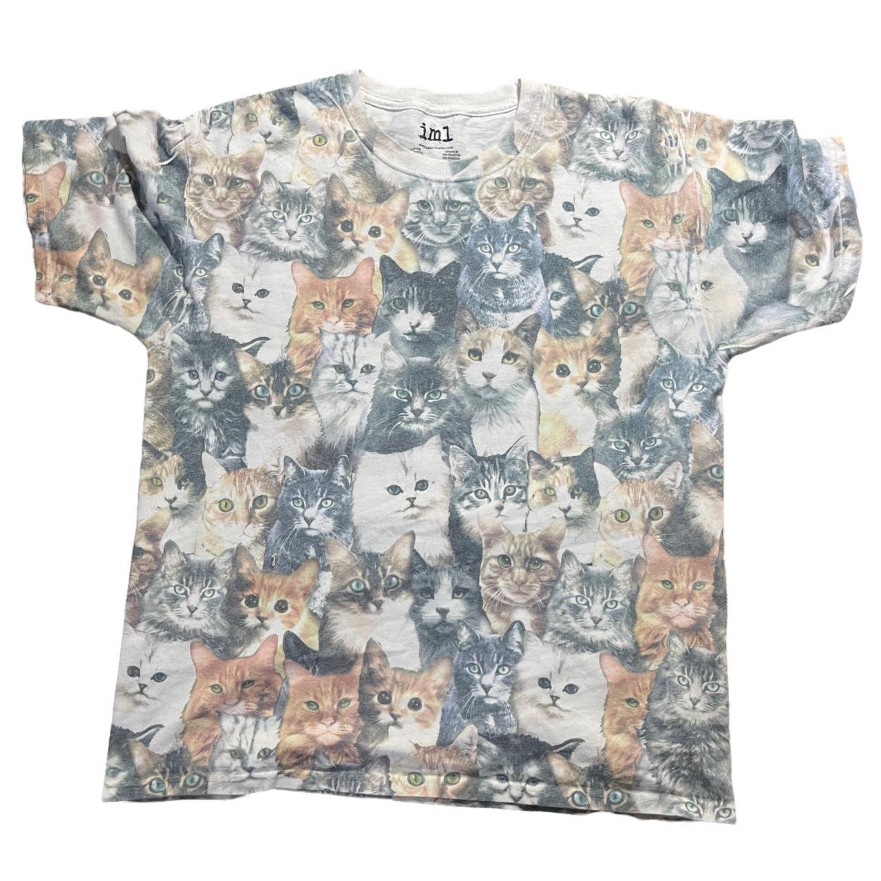 iml Isaac Morris Cat Print T-Shirt Size:... - Depop