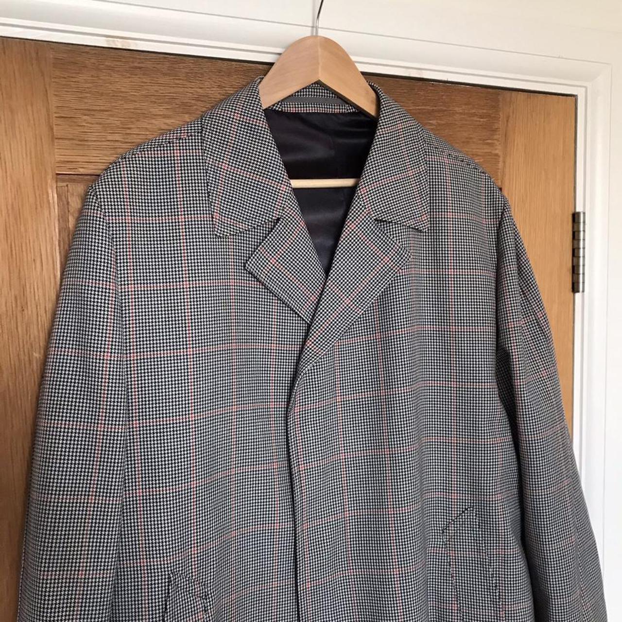 Men's Grey and Burgundy Jacket | Depop