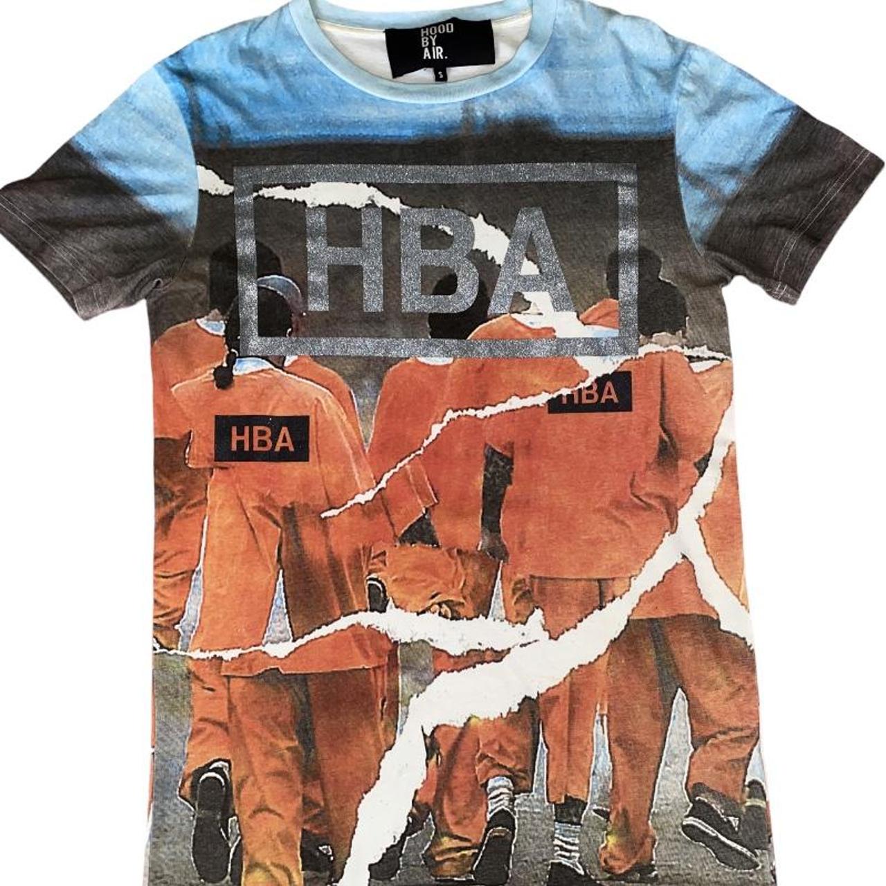 Hood By Air Men's Orange and Blue T-shirt