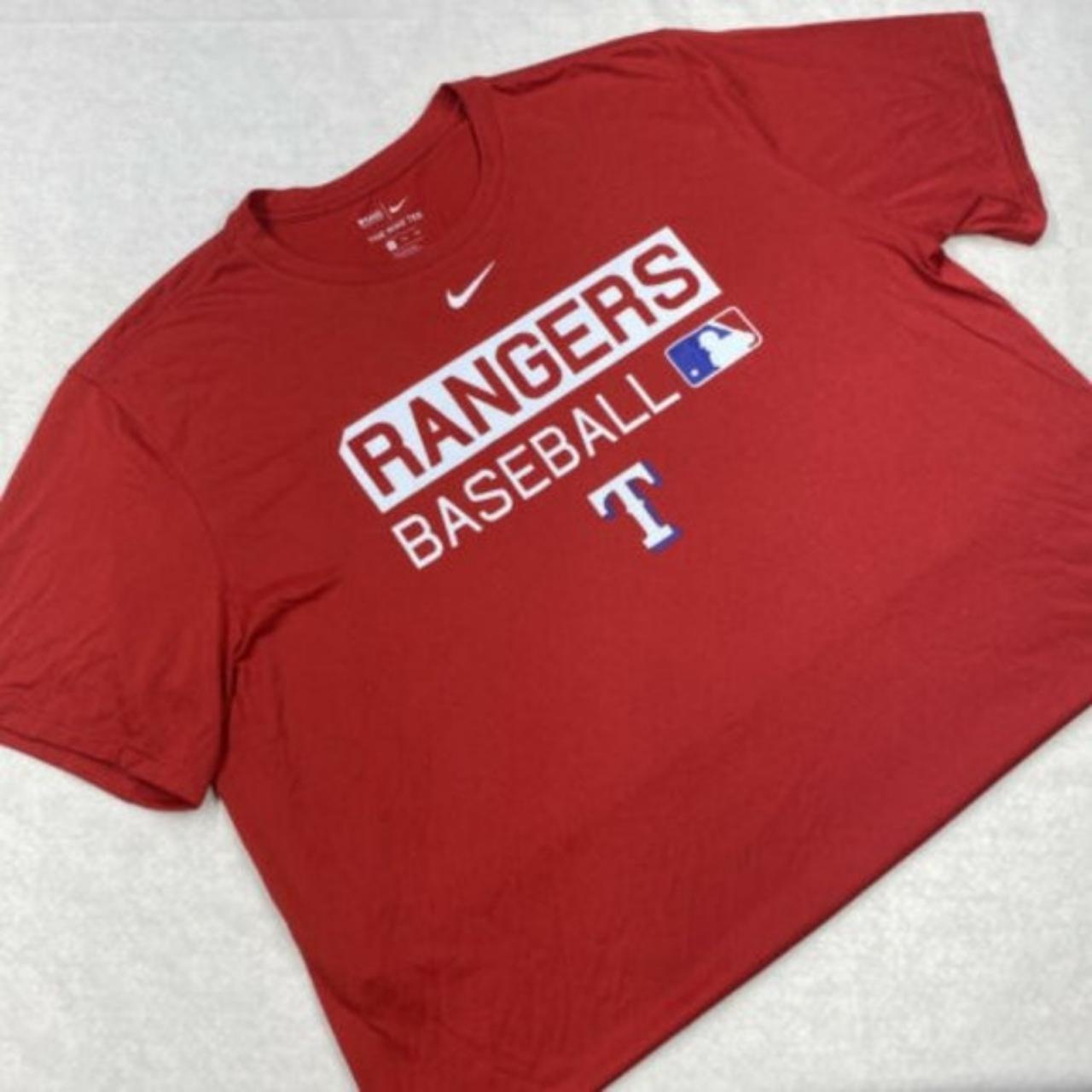 Nike Dri-fit Red Texas Rangers Baseball T-Shirt Size XL