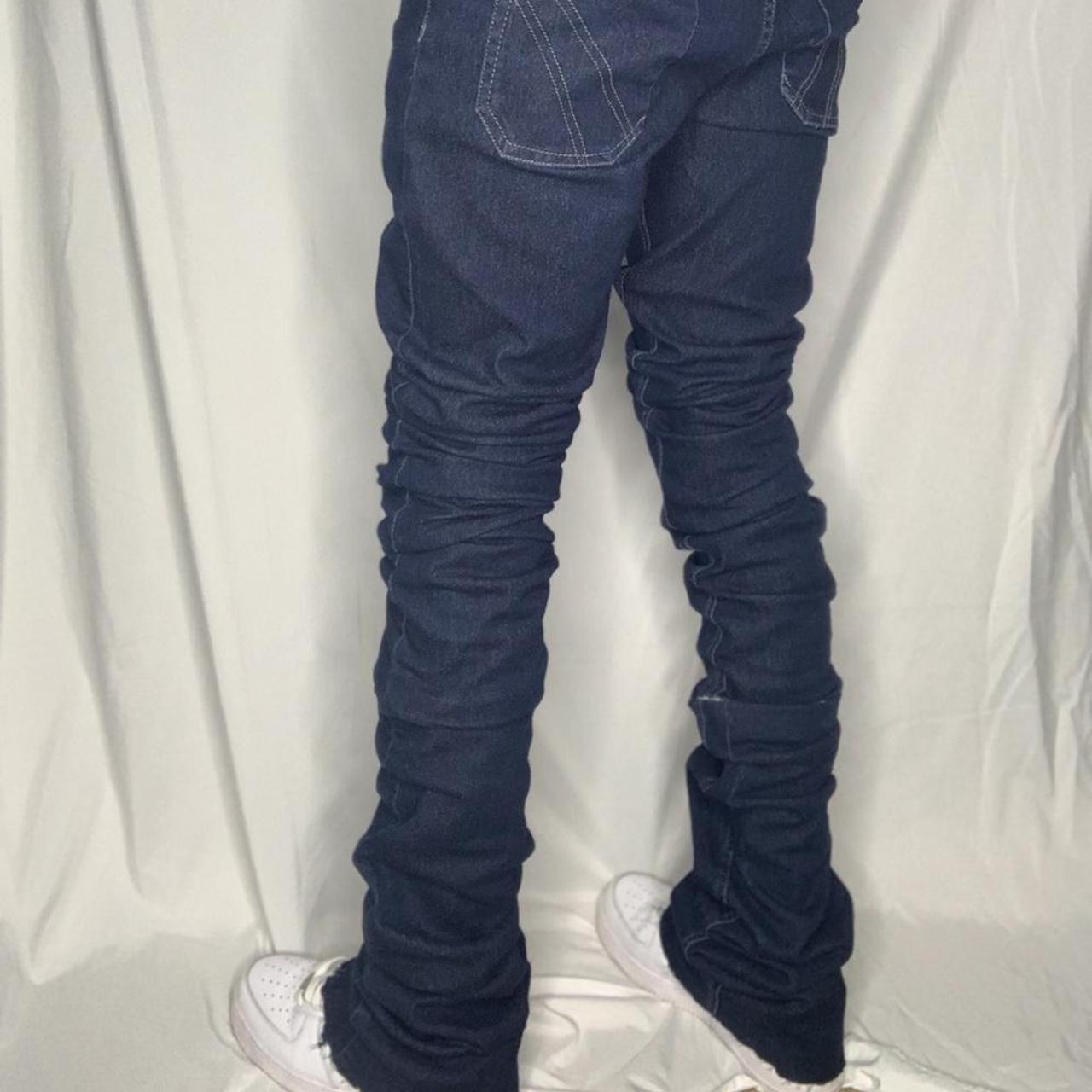 double stacked jeans mens