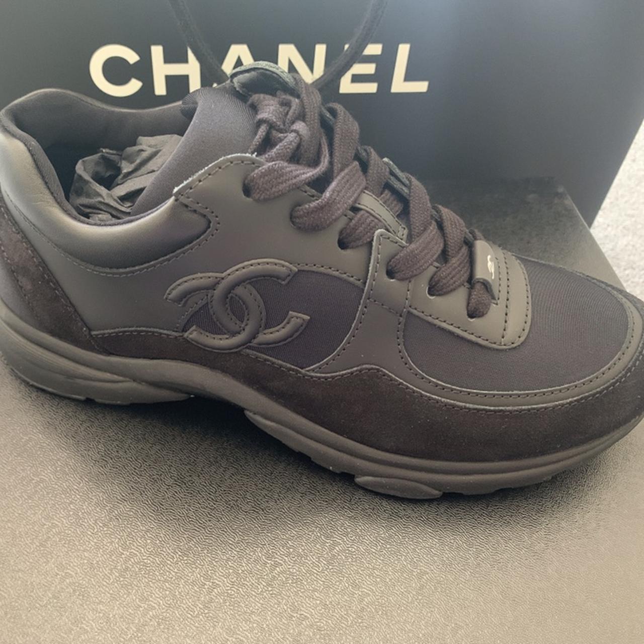 Triple Black Chanel Sneakers ⚫️⚫️⚫️ Out of stock in... - Depop